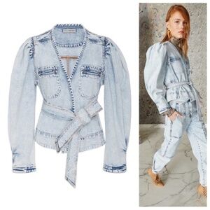 **BRAND NEW Ulla Johnson Acid Wash Jean Jacket Size L**